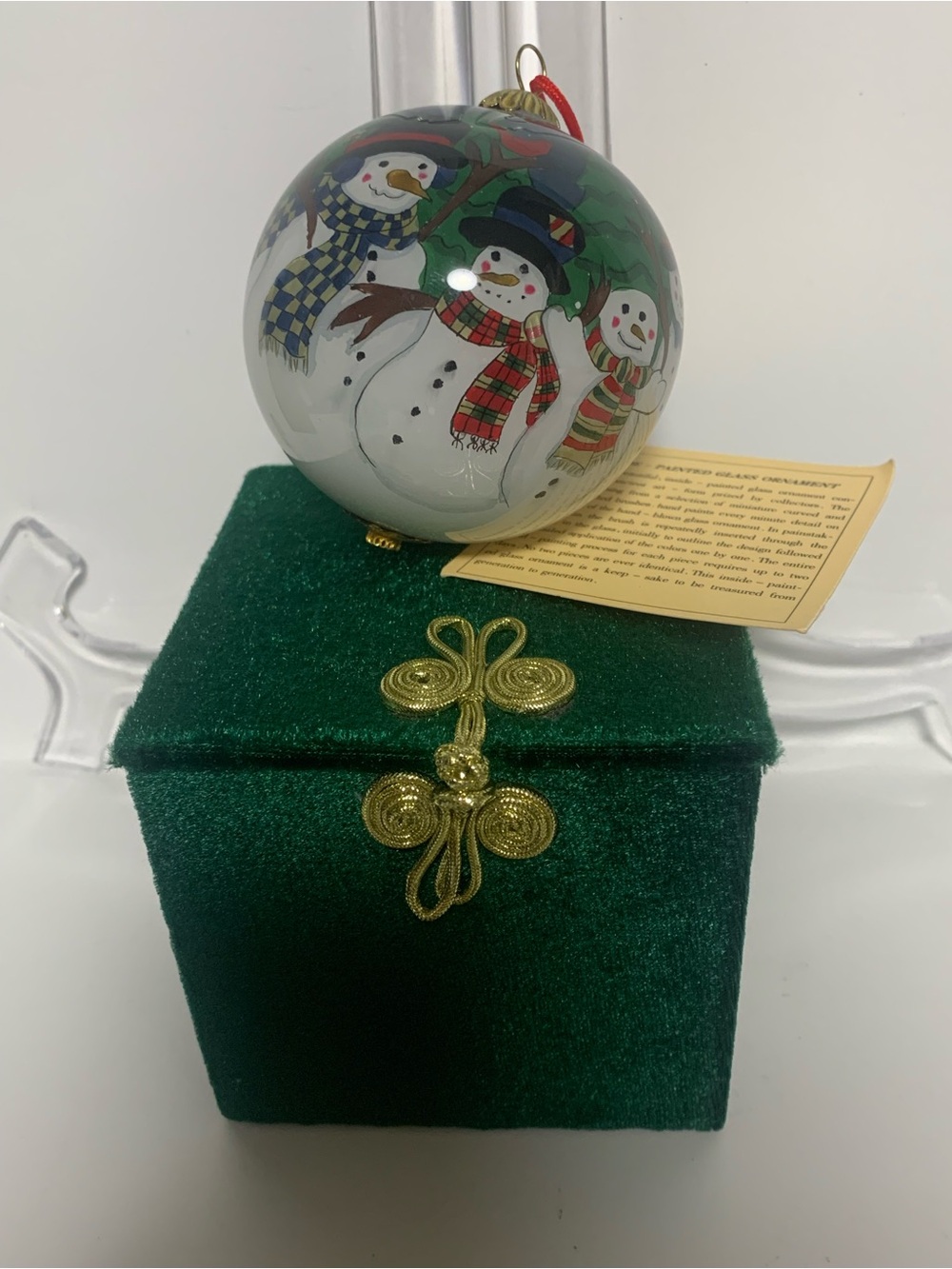 Li Bien Snowman Family Hand
Painted Glass Ornament